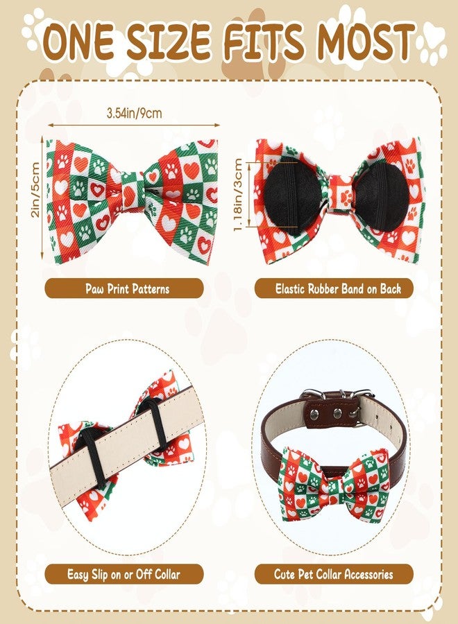 Cosblank 60 Pcs Paw Bone Print Dog Collar Bow Ties Bulk Dog Grooming Supplies Bowtie Accessories Puppy Bows Detachable Collar Charms for Small Medium Large Cat Pet Costume - Image 3